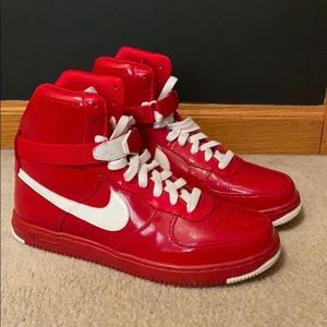 Red women’s Nike shoes